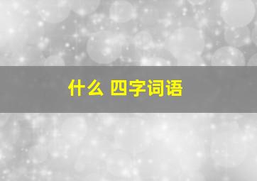 什么 四字词语